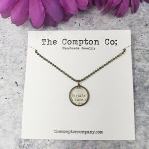 NWT Handmade | Breathe Word Charm Necklace